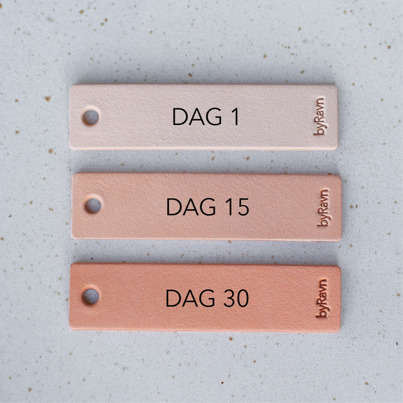 Lädret ändrar färg med tiden