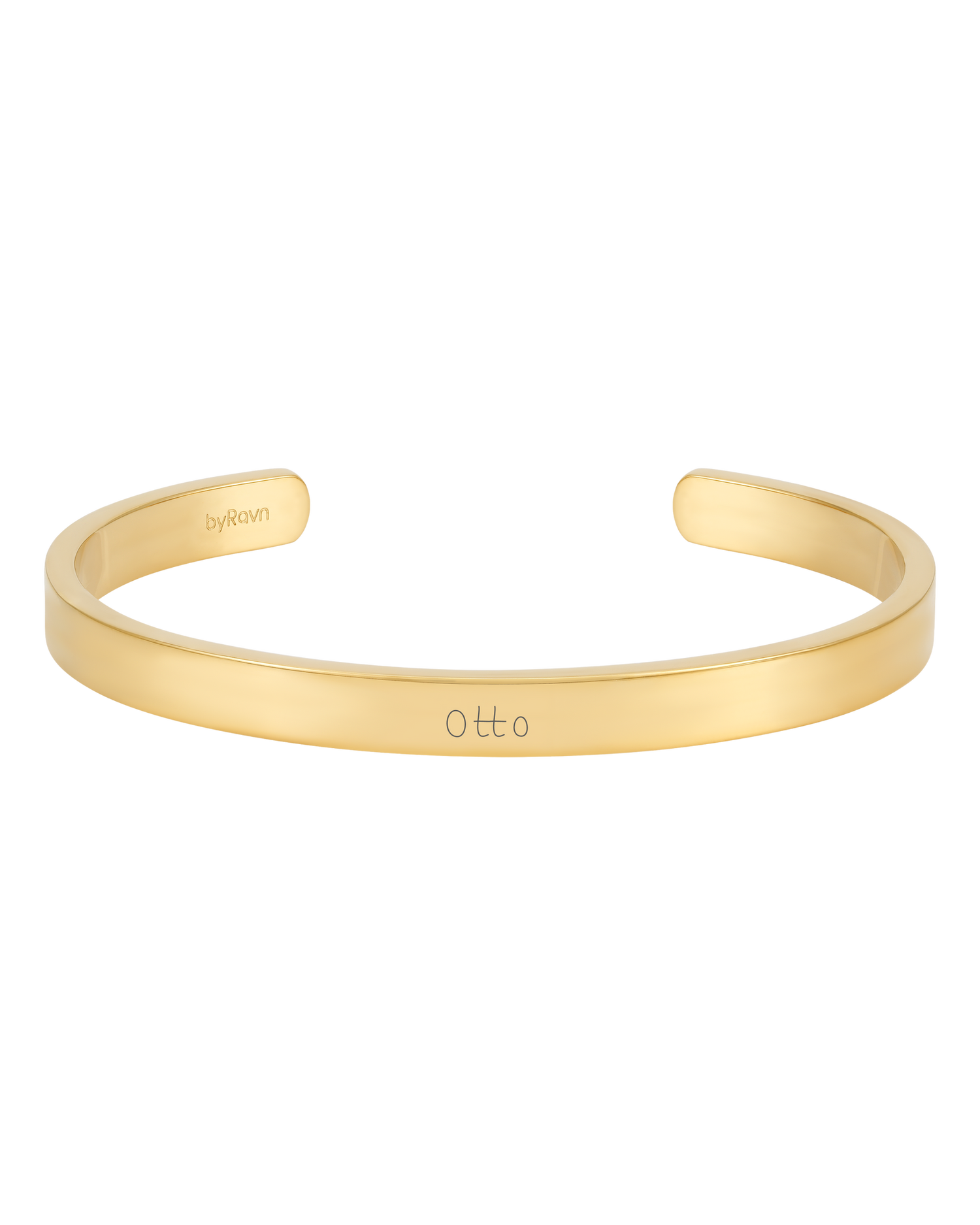 MARS SCRIPT armband från byRavn i guldpläterat stål med namnet "Otto" graverat i handstil